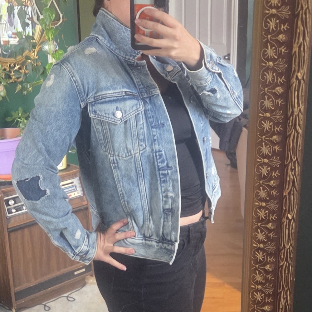 Calvin Klein Distressed Denim Jacket -